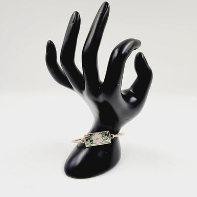 MEXICAN SILVER & ABALONE INLAID BRACELET