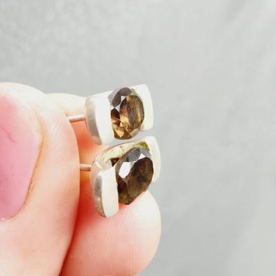 .925 SILVER SMOKEY QUARTZ EARRINGS