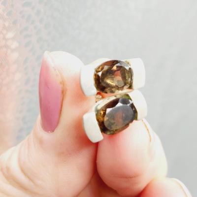 .925 SILVER SMOKEY QUARTZ EARRINGS