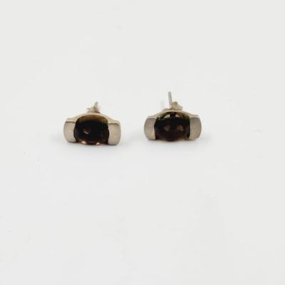 .925 SILVER SMOKEY QUARTZ EARRINGS