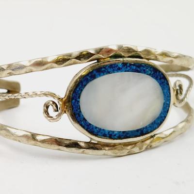 MEXICAN SILVER & MOTHER OF PEARL BRACELET