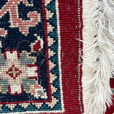 Gorgeous Vintage Handwoven Tribal Runner in beautiful deep red 8' long