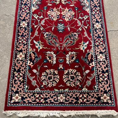 Gorgeous Vintage Handwoven Tribal Runner in beautiful deep red 8' long