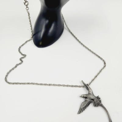 FINE PEWTER BIRD CHAIN NECKLACE