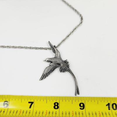 FINE PEWTER BIRD CHAIN NECKLACE