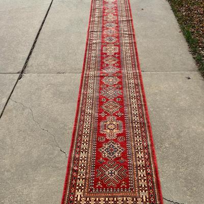 EXCEPTIONALLY FINE Vintage KAZAK-STYLE Runner Handwoven 21 feet!