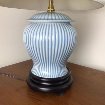Lot. 8432. Light Blue Pottery Table Lamp