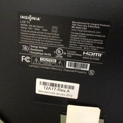Lot. 8435. Insignia LCD TV with Remote