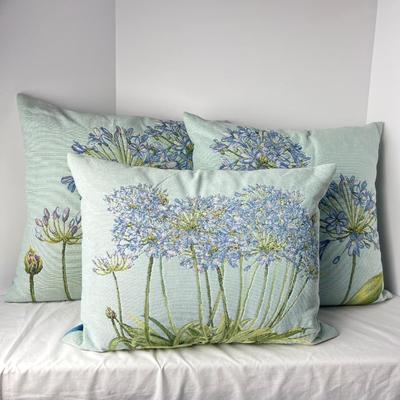 8376 Set of Three Agapanthus Tapestry French Pillows from Scully & Scully