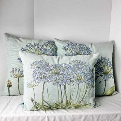 8376 Set of Three Agapanthus Tapestry French Pillows from Scully & Scully
