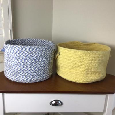 Lot. 8436. Pair of Braided Storage Baskets