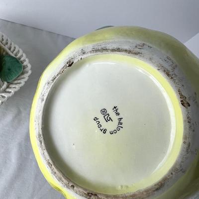 8375 Lemon Pitcher and Majolica Lemon Basket