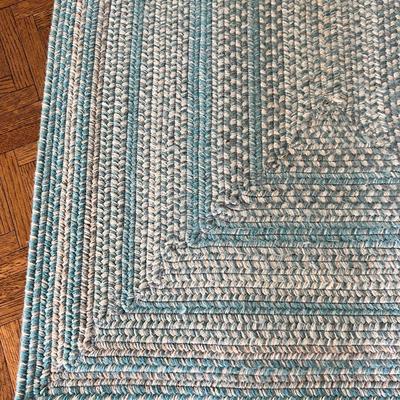 8398 Light Blue, Teal Green, Braided Rug