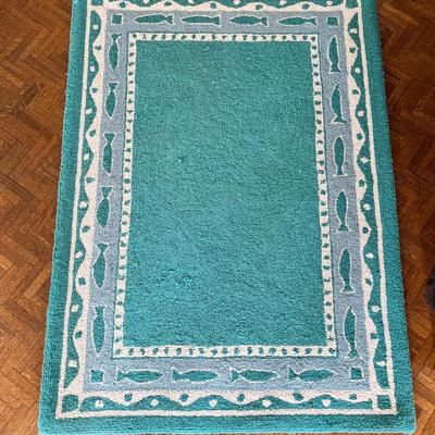 8399 Fish Border Hooked Rug