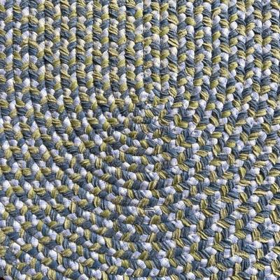 8400 Two Oval Braided Blue and Off White Area Rugs