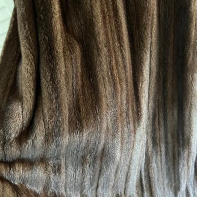 8476 Mahogany Full Length Female Mink Coat Size 8