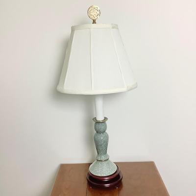 Lot 8405. Green Pottery Candlestick Lamp
