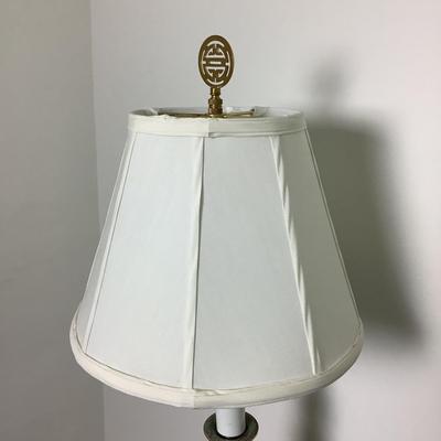 Lot 8405. Green Pottery Candlestick Lamp