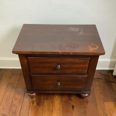 Lot 8409. Two Drawer Manufactured Wooden Nightstand