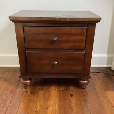 Lot 8409. Two Drawer Manufactured Wooden Nightstand