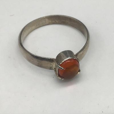 Vintage Sterling Amber Ring