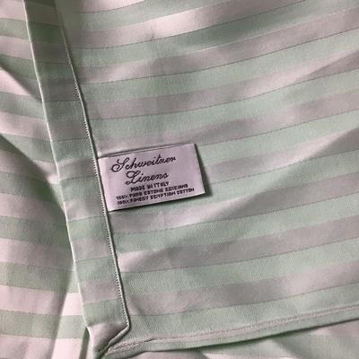 Lot 8412 Schweitner Queen/King Lt. Green Duvet Cover, Matching Flat Sheet/Pair of Lt Blue Pillow Shams