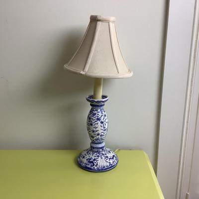 Lot 8416. Blue / White Porcelain  Candlestick Lamp
