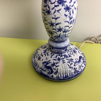 Lot 8416. Blue / White Porcelain  Candlestick Lamp