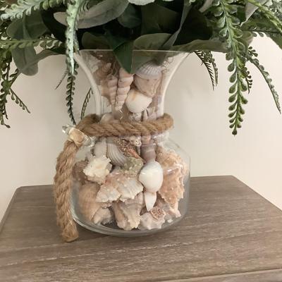 Lot 8417. Nautical/Floral Arrangement in Clear Vase