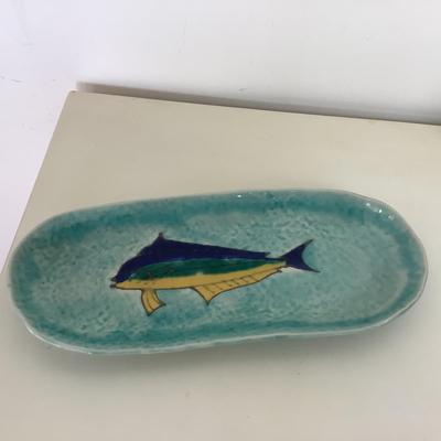 Lot 8423. Ostrich Egg Mosaic Frame by Janine Jones Creations / Decorative Oval Fish Dish