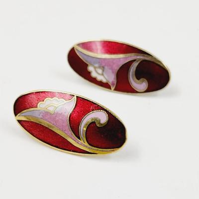 VINTAGE CLOISONNE ENAMEL EARRINGS