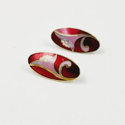 VINTAGE CLOISONNE ENAMEL EARRINGS