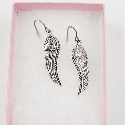 ANGEL WINGS SILVER TONED EARRINGS