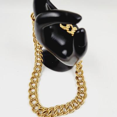 VINTAGE GOLD TONED THICK CHAIN NECKLACE