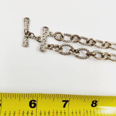 BEAUTIFUL DESIGNER SILVER TONED CROSS & CROWN BRACELET