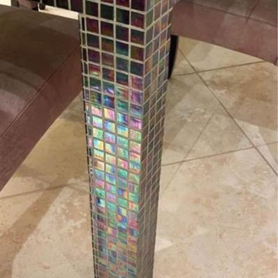 Stunning Art Glass Dining table-kaleidoscope colors-very heavy-no chairs-89.5 x 41.5x30