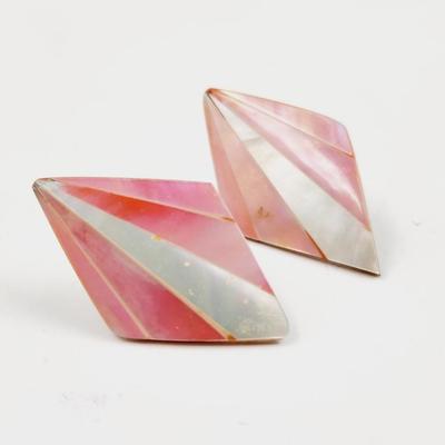 VINTAGE PINK & MOTHER OF PEARL EARRINGS