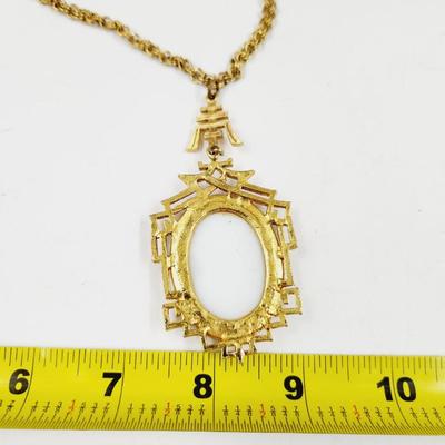 BEAUTIFUL VINTAGE ORIENTAL GOLD TONED NECKLACE