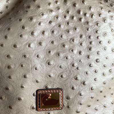 NEW Dooney and Bourke drawstring bucket bag in ostrich pattern