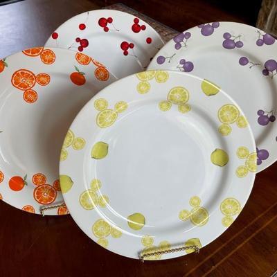 ÂºoÂº 4 SETTINGS MICKEY & CO FRUIT DINNERWARE DISNEY RARE