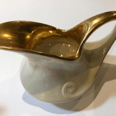 Art Deco iridescent sugar and creamer set