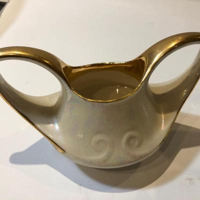 Art Deco iridescent sugar and creamer set