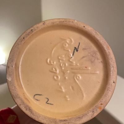 Roseville basket vase