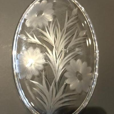 Crystal serving tray