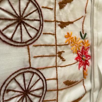 Antique embroidered pillow case set