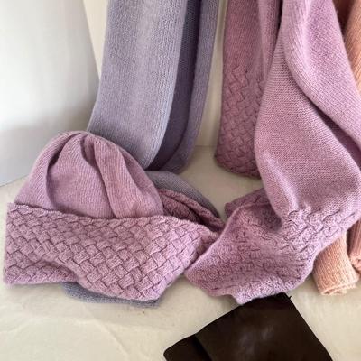8506 Lot of Cashmere Scarves, Hats, Leather Gloves , Earmuffs
