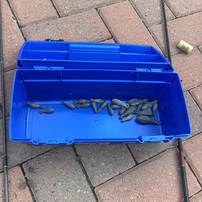 8452 Lot of Fishing Rod with Tackle Box