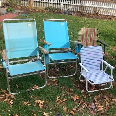 8454 Lot of Rio Folding Beach Chairs