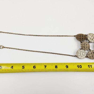 BEAUTIFUL FAUX TURQUOISE METAL NECKLACE