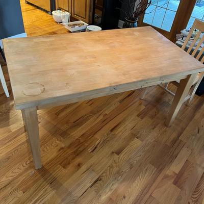 Unfinished Pine Dining Table & Five Chairs (K-MK)